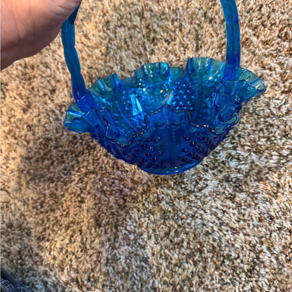 Fenton Colonial Blue Glass Art Basket